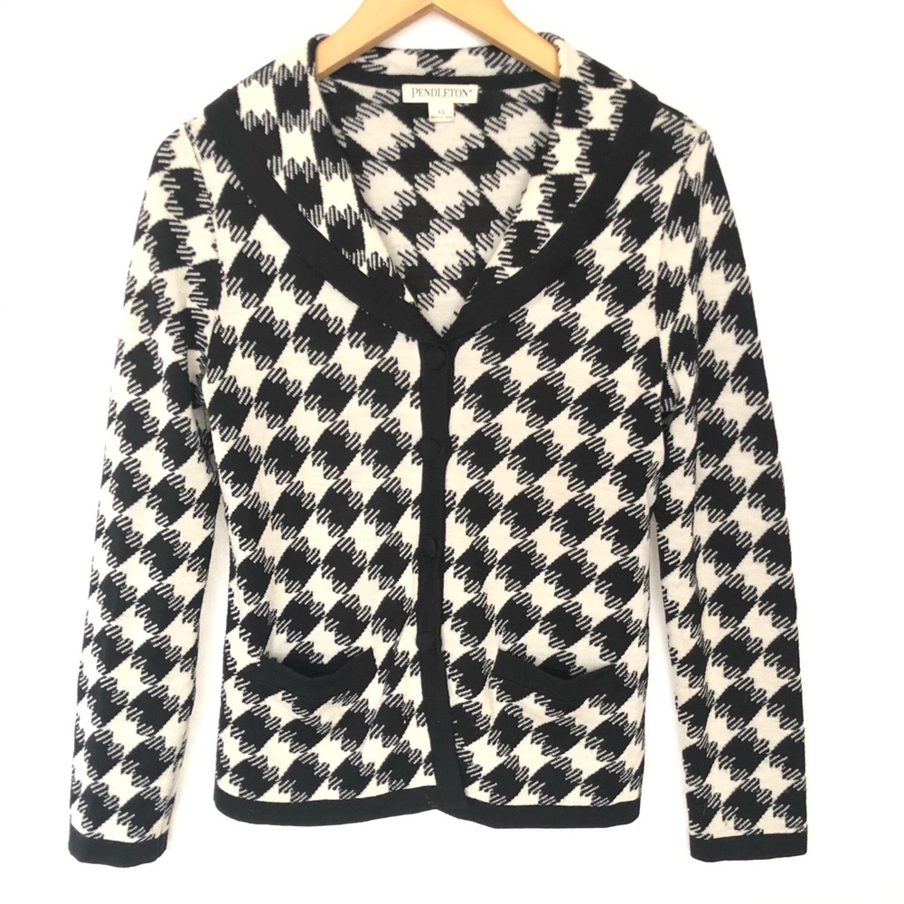 Pendleton Black and White Sweater Cardigan XS